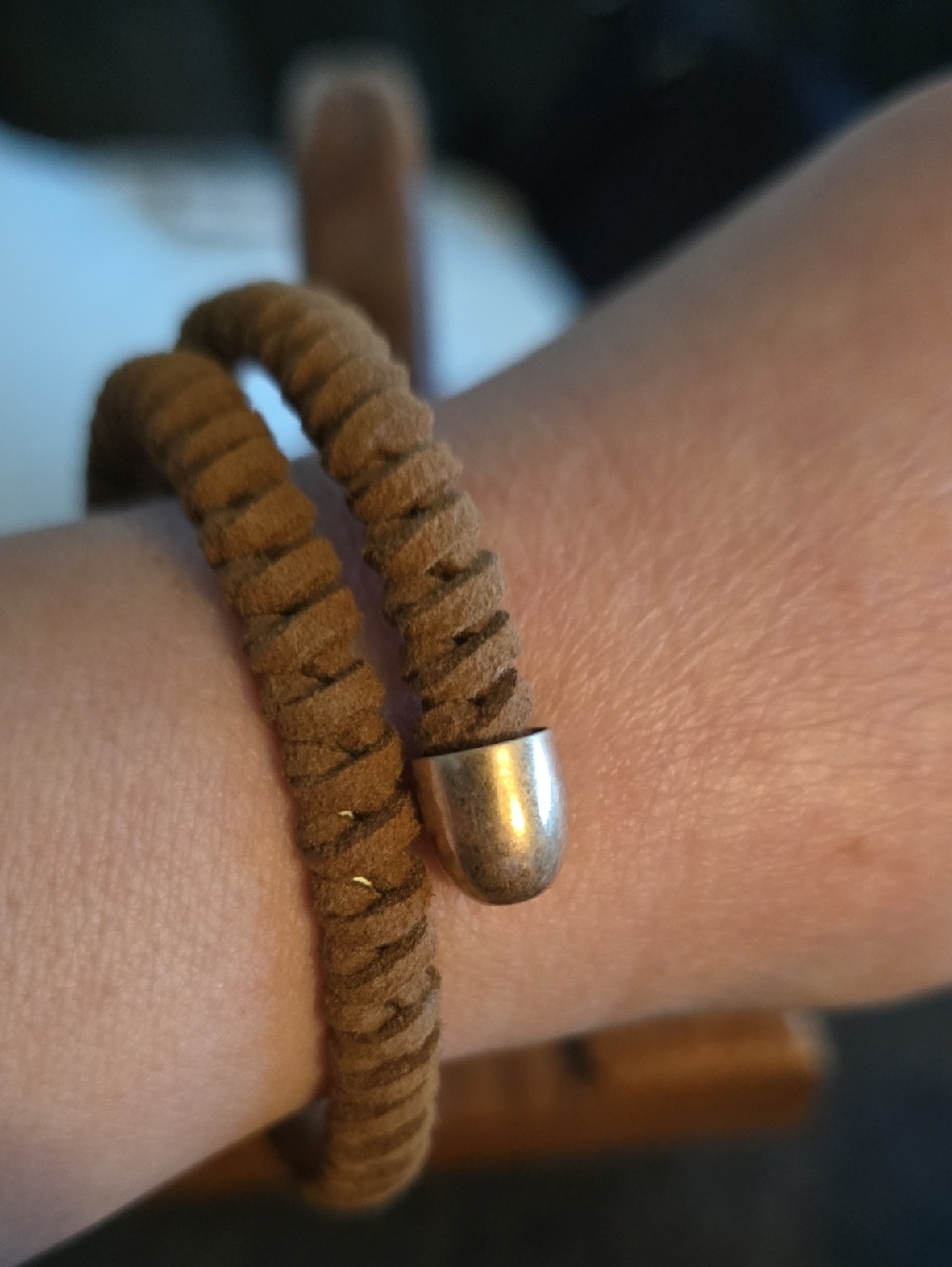 Plunder Brown Suede Wrap Bracelet with Gold Accent